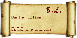 Barthy Liliom névjegykártya